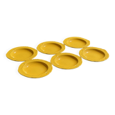 Set of 6 vintage yellow fish soup plates