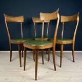 Vintage dining chairs by Pirelli Sapsa, Italy 1950s, set of 4.