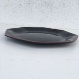 Set of 8 black glass plates