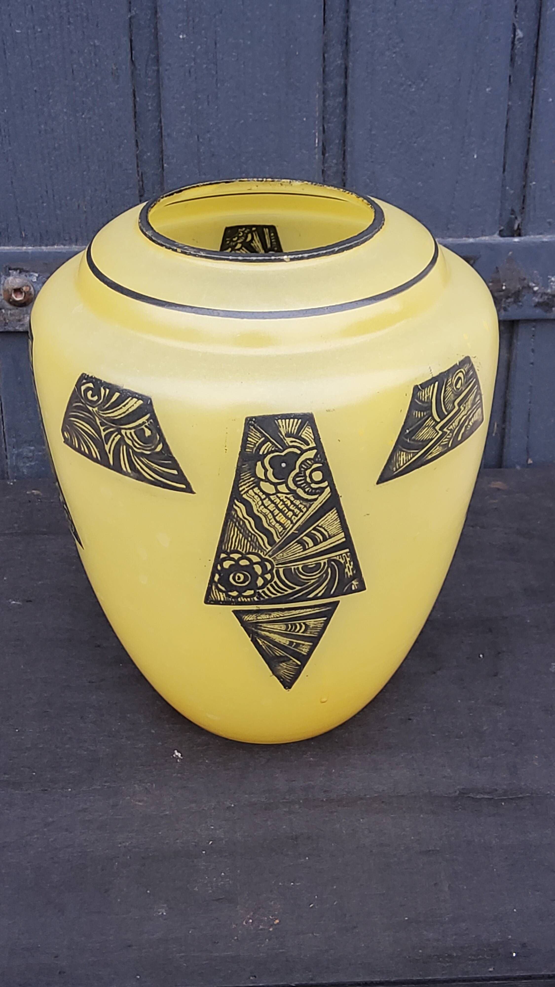Art deco glass vase signed Legras from the 1930s