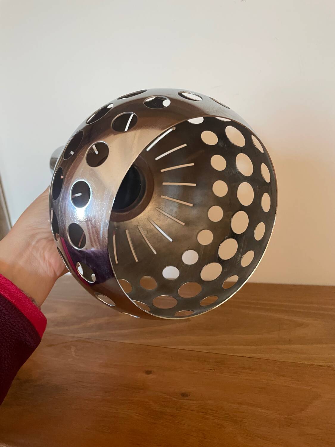 Suspension vintage luminaire chromé seventies