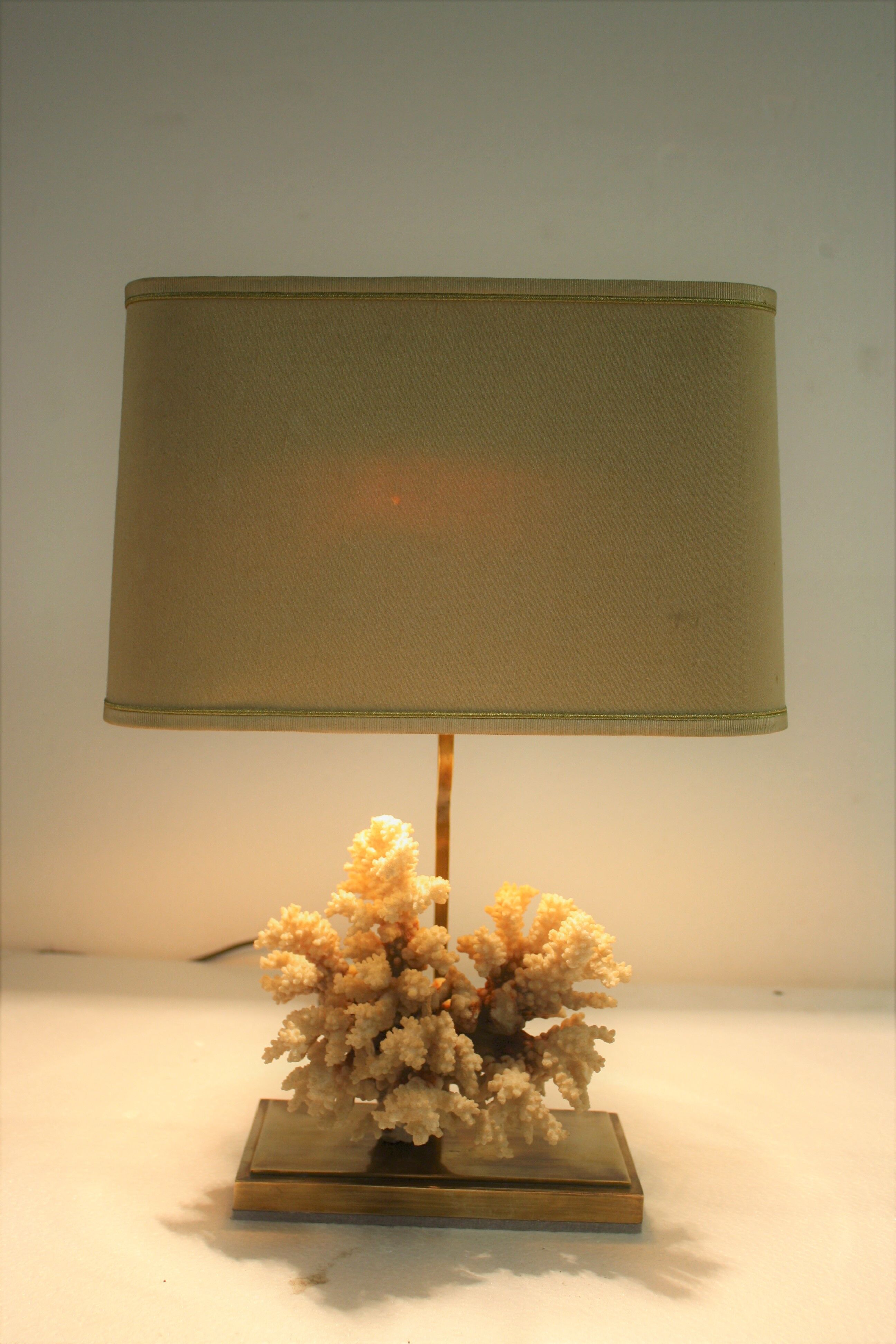 Brass coral table lamp, 1970s