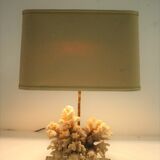 Lampe de table en corail et laiton, années 1970