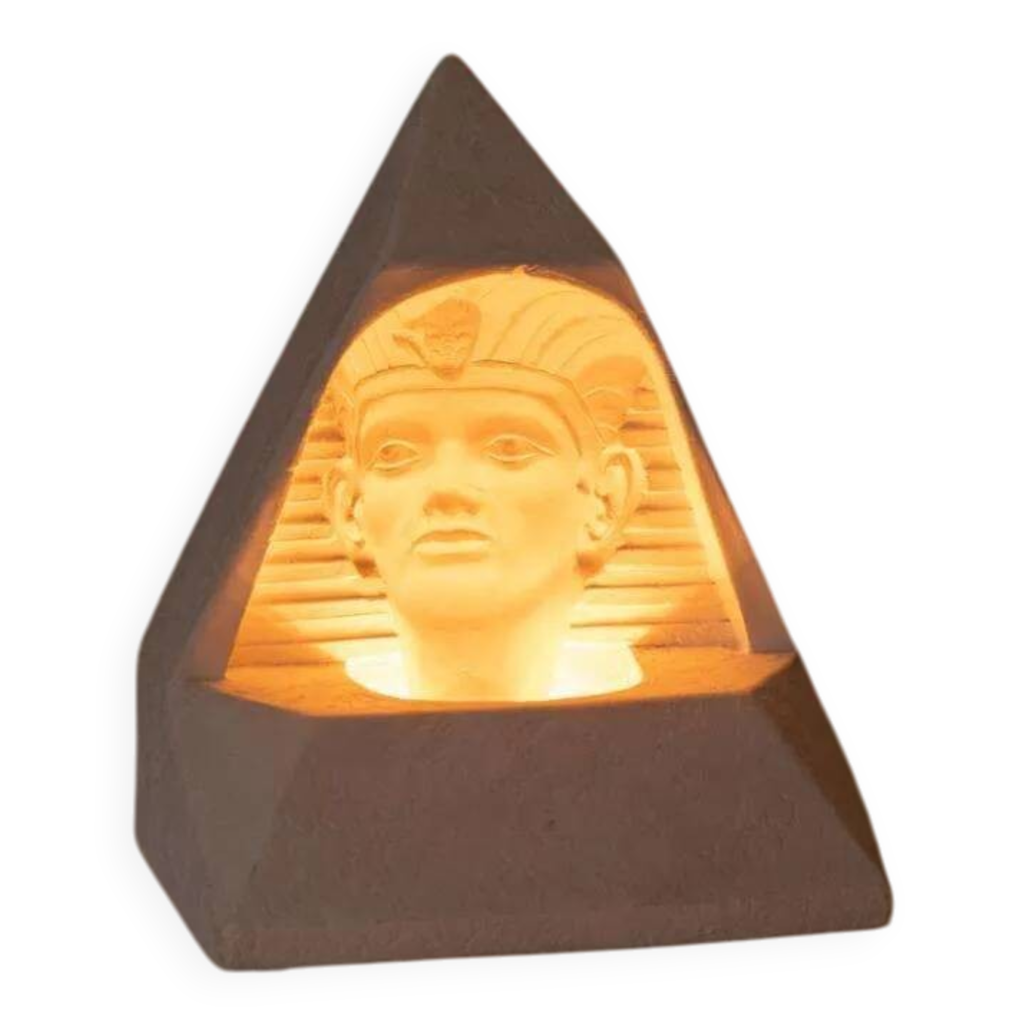Egyptian stone table lamp, vintage 70s/80s mood lamp.
