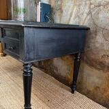 Office XIXth lacquered black and under hand beveled glass