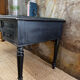 Bureau XIXeme laqué noir et sous main verre biseauté