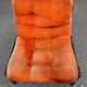Vintage orange Scandinavian armchair from the 70s, velvet armchair