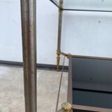 End table in bronze and black opaline glass