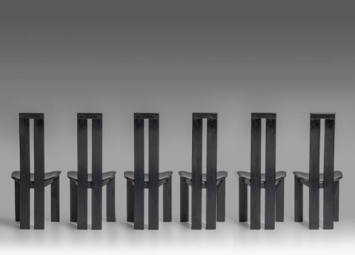 Set of 6 dining chairs, Pietro Constantini for Ello, 1970s