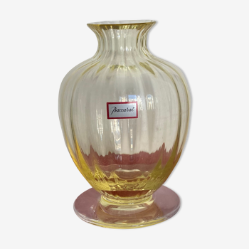Yellow glass vase Baccarat