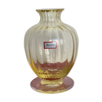 Vase jaune verre Baccarat