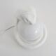 Vintage White Cobra Snake Lamp in Ceramic and opaline globe. 80 years