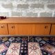 Vintage low Scandinavian sideboard in teak, 1970.