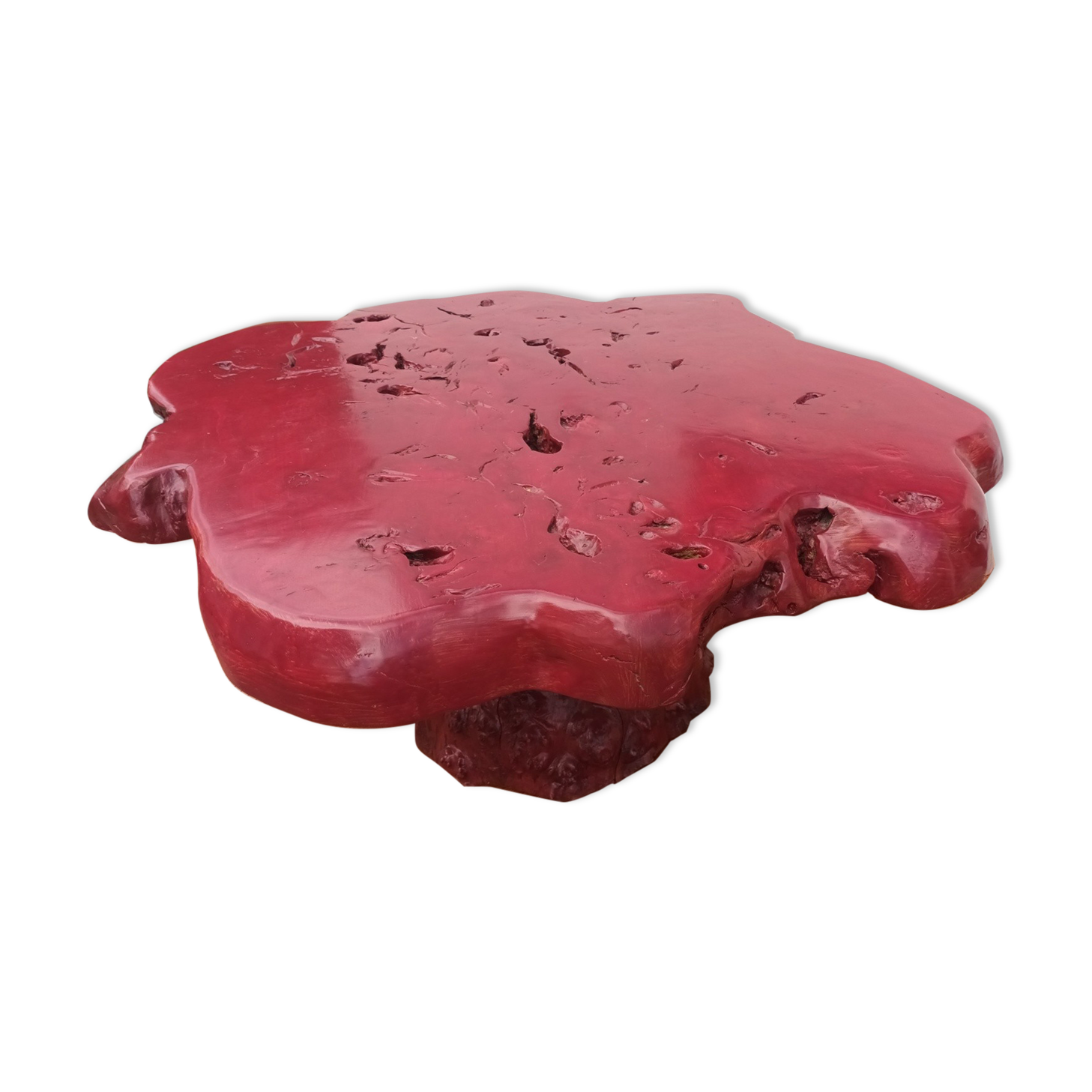 Brutalist coffee table magnifying elm