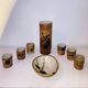 Varnished stamped La Colombe alcohol service from the 1950s/60s.