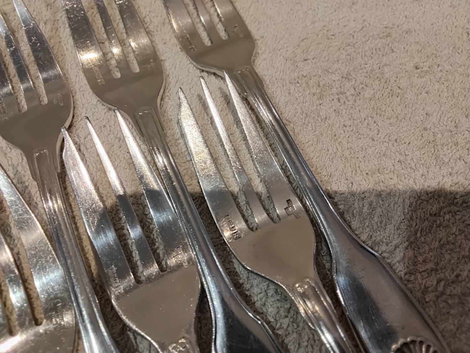 12 silver-plated cake forks, Christofle Vendome goldsmith