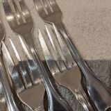 12 silver-plated cake forks, Christofle Vendome goldsmith