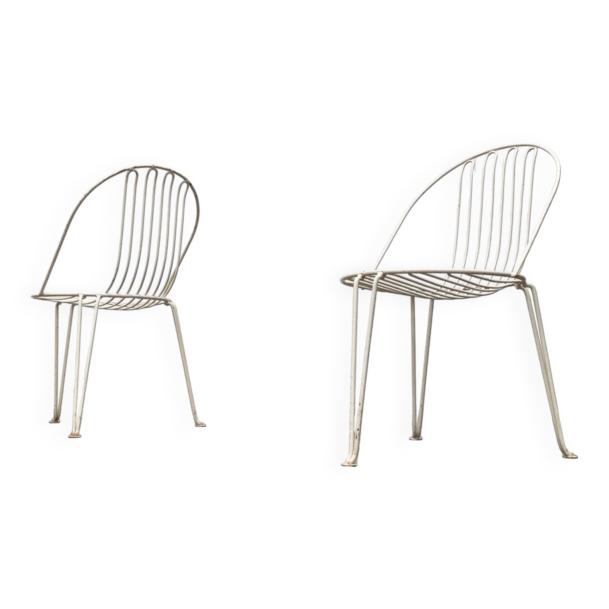 Set of 2 mid-century German metal garden chairs by Mauser Werke Waldeck
