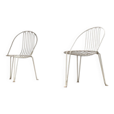 Ensemble de 2 chaises de jardin en métal de style mid-century allemand par Mauser Werke Waldeck.