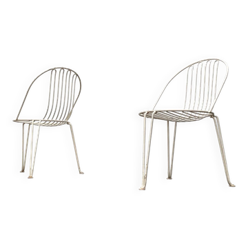 Ensemble de 2 chaises de jardin en métal de style mid-century allemand par Mauser Werke Waldeck.