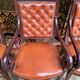 Suite de 4 fauteuils époque Restauration cuir et acajou