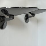 Paire d’appliques vintage, métal chromé, Italie 1970