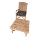 Rattan armchair and coffee table