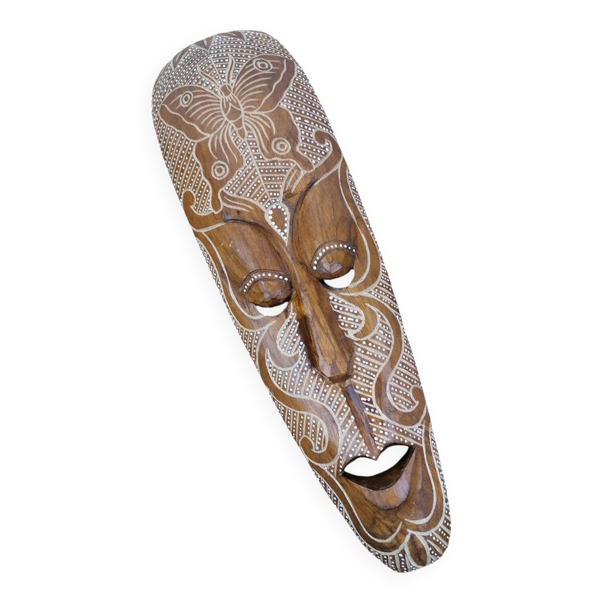 Hand carved wooden African tribal mask