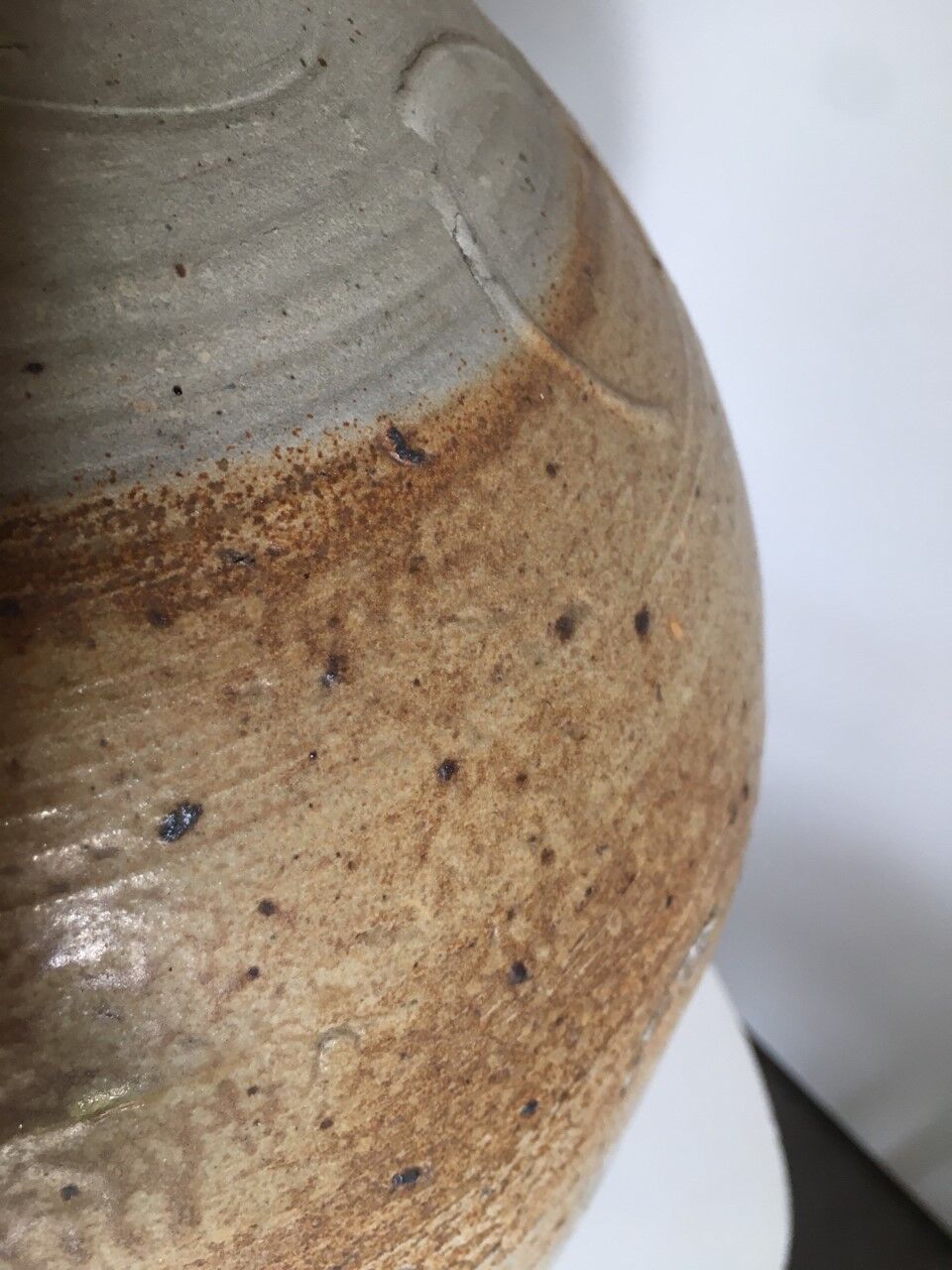 Antique pottery lamp foot