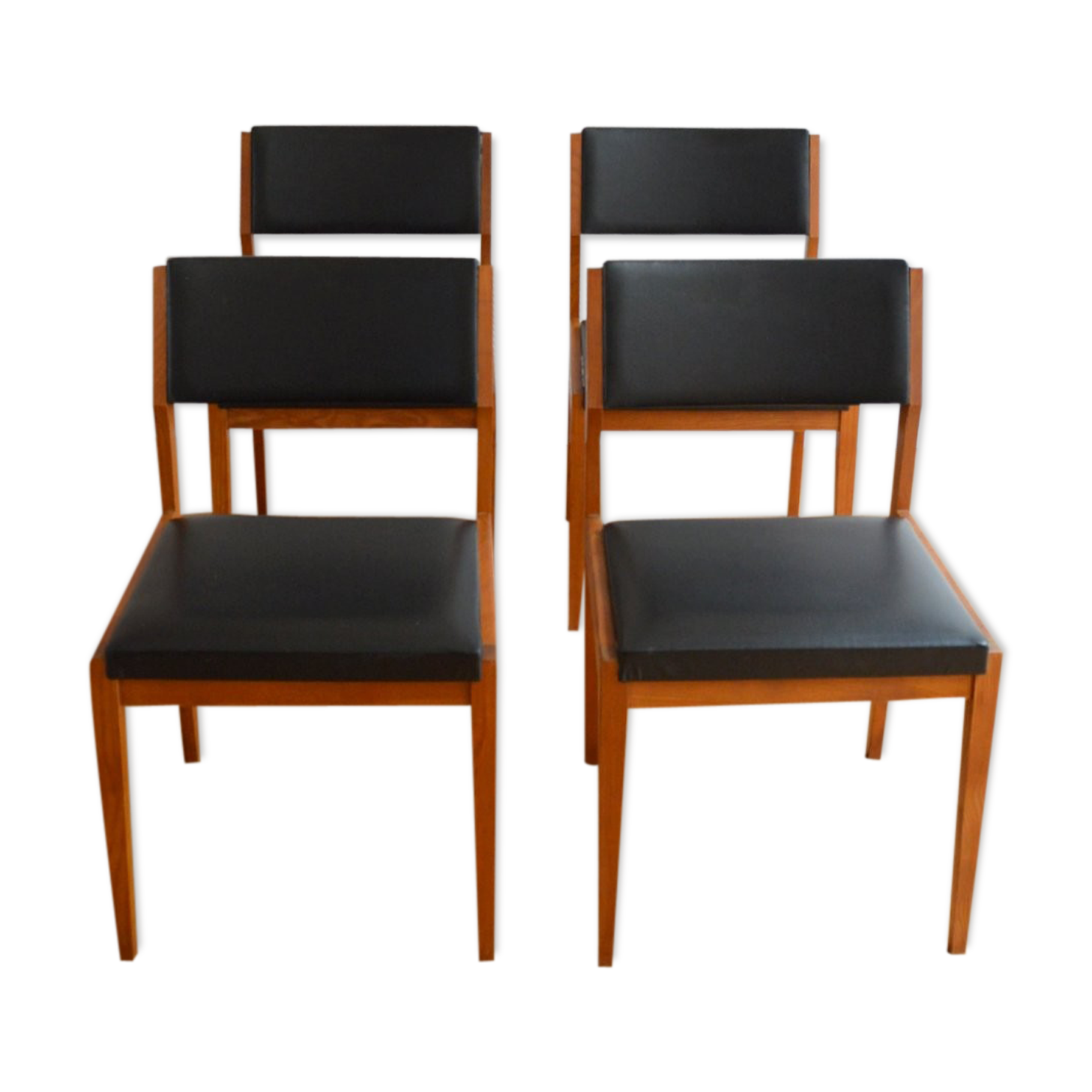 Suite of 4 Scandinavian chairs vintage Teck 960s