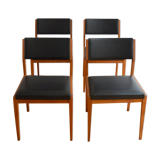 Suite of 4 Scandinavian chairs vintage Teck 960s