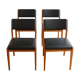 Suite of 4 Scandinavian chairs vintage Teck 960s
