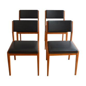 Suite of 4 Scandinavian chairs vintage Teck 960s