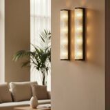 Pair of vintage XXL Bakelite diamond glass wall lights with 4 bulbs.