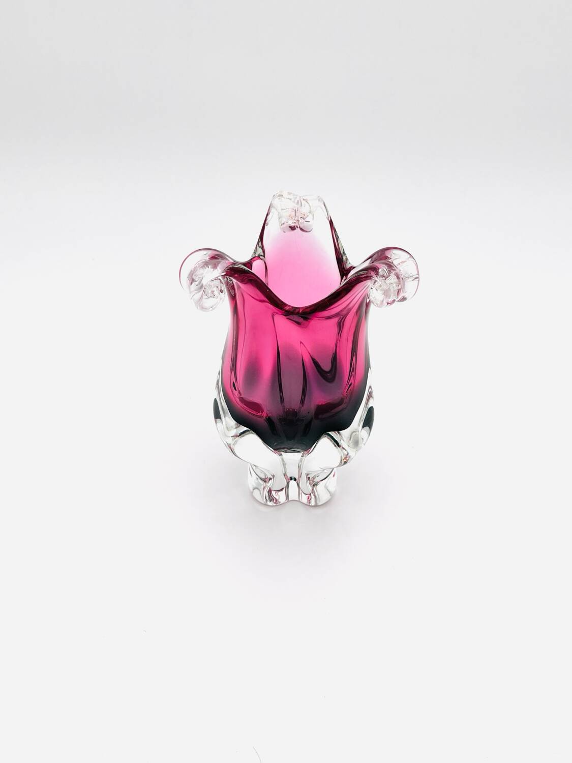 Vase - Sommerso - Josef Hospodka - Fuchsia & Prussian Blue Smoke, 1960s