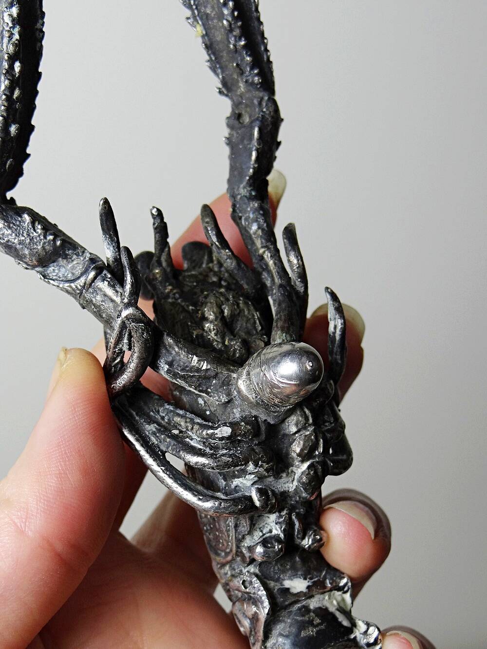 Crayfish/lobster handle, silver-plated metal, 1950s-1970s