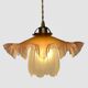 Paire de suspensions en opaline plissée et tulipes à motifs Art déco