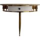 Floating wall console with drawer, brass body and marble top, 1960s, Italy