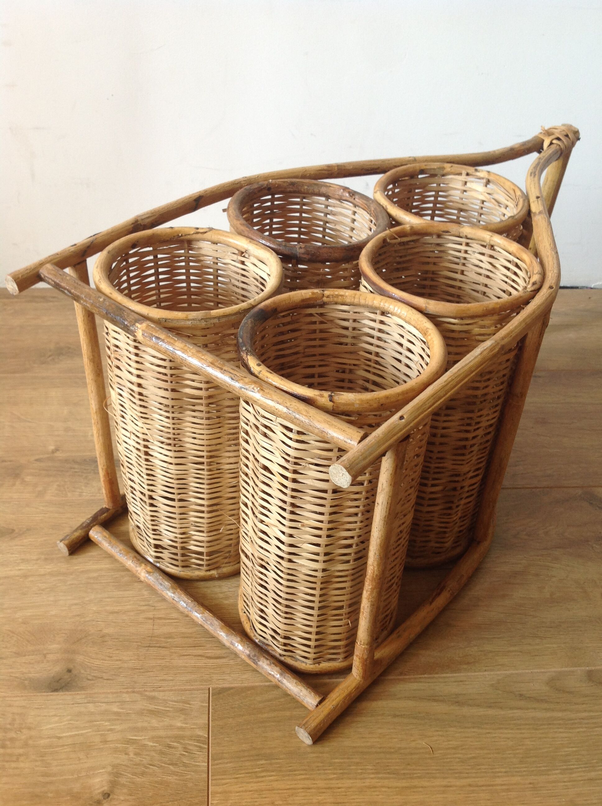 Rattan bottle locker