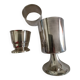 Vintage silver-plated metal cup, egg cup and napkin ring set