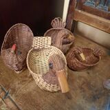 Set of rattan duck baskets