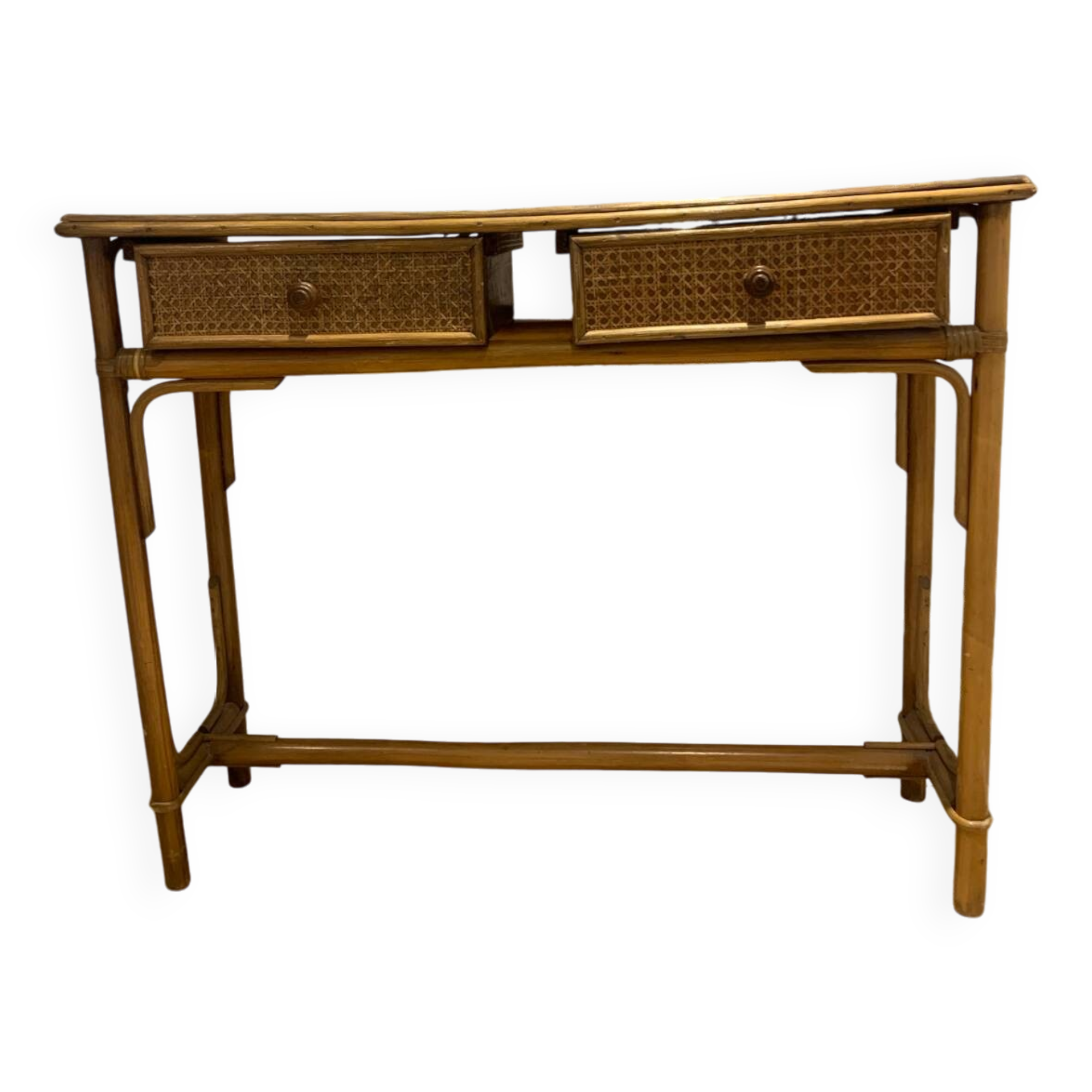 Vintage rattan console