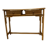 Console rotin vintage