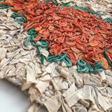 Moroccan Berber carpet Boucherouite with colored diamonds 200x152cm