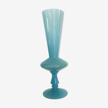 Vase / soliflore in blue opaline