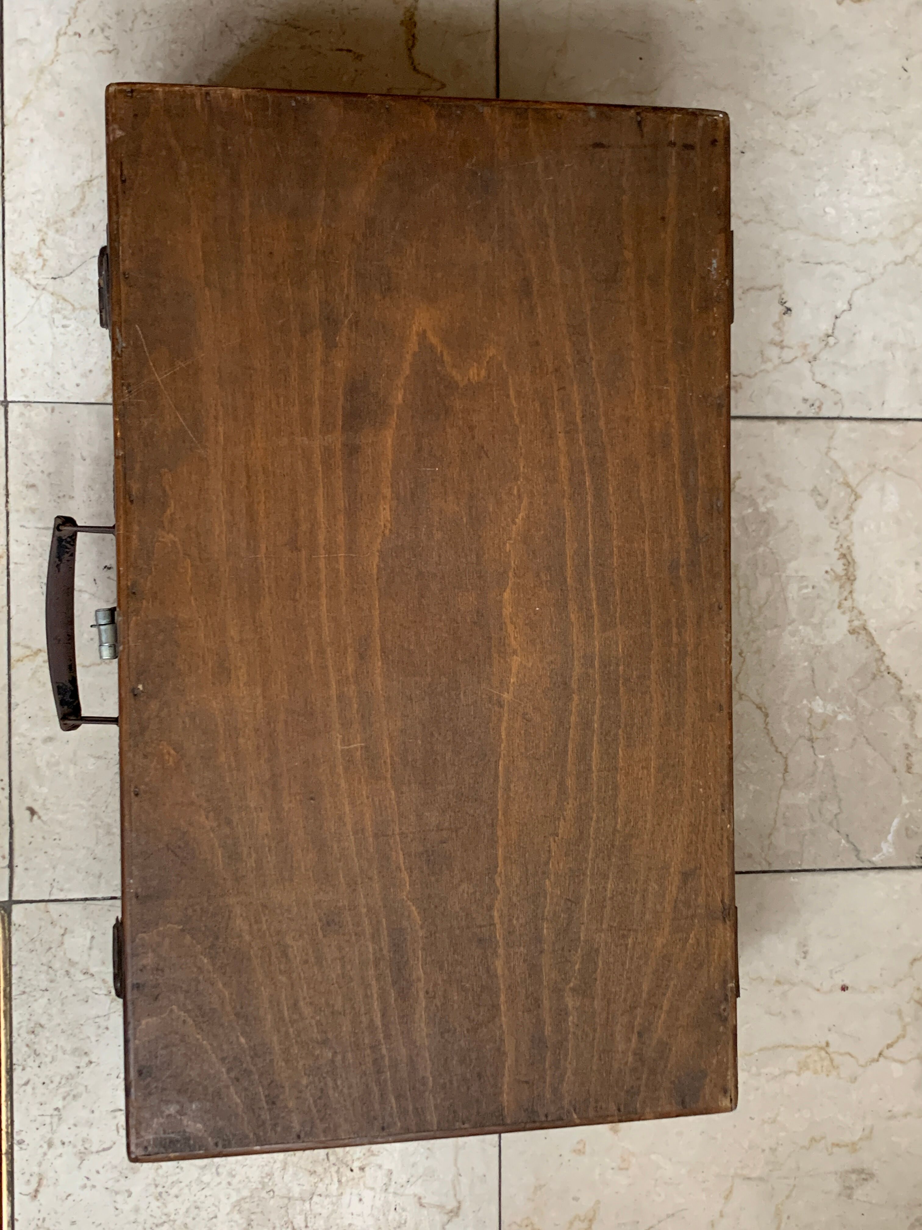 Antique wooden suitcase