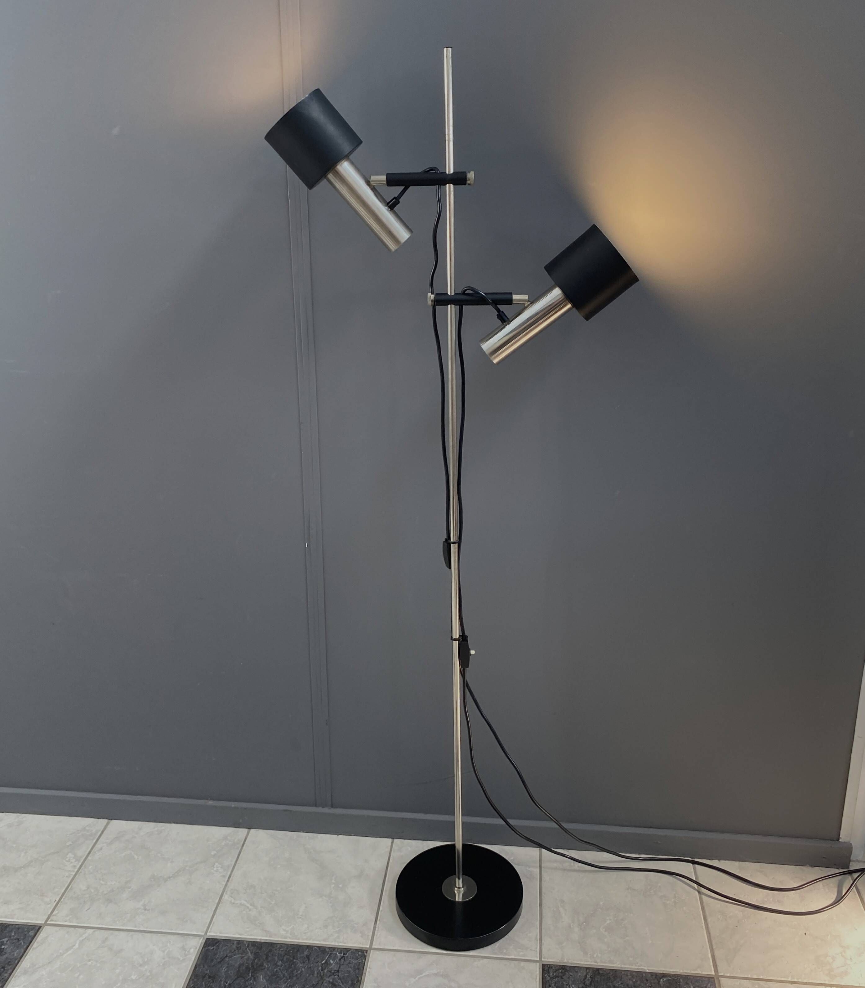 double shaded metal floorlamp by J. Hoogervorst for Anvia Netherlands