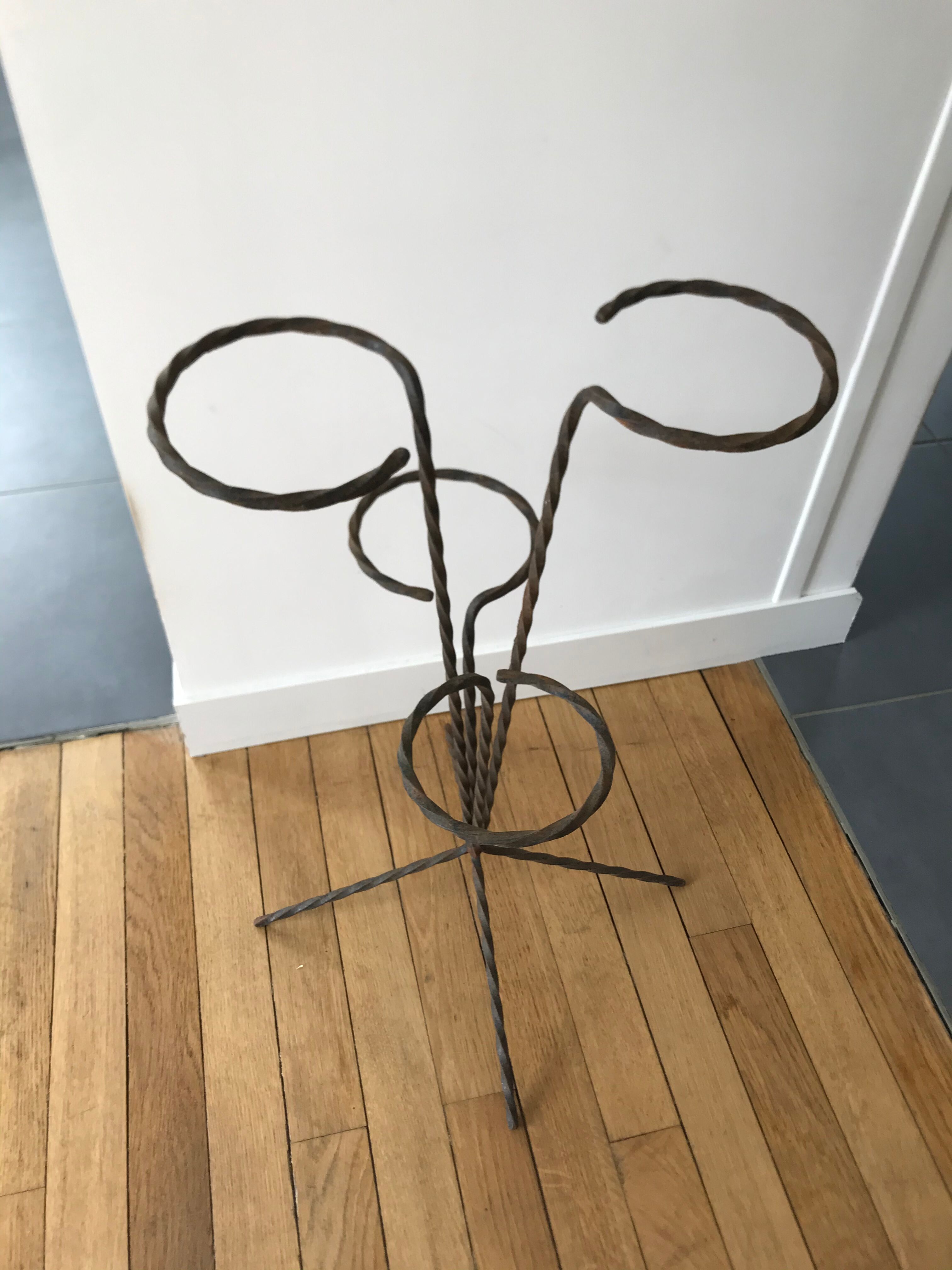 Wrought iron plant holders