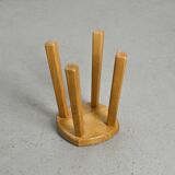 Four-legged stool in solid elm, France circa 1960