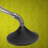 Space Age floor ashtray - chrome steel and cast iron with a rotating system, 1970s Mettawa style.